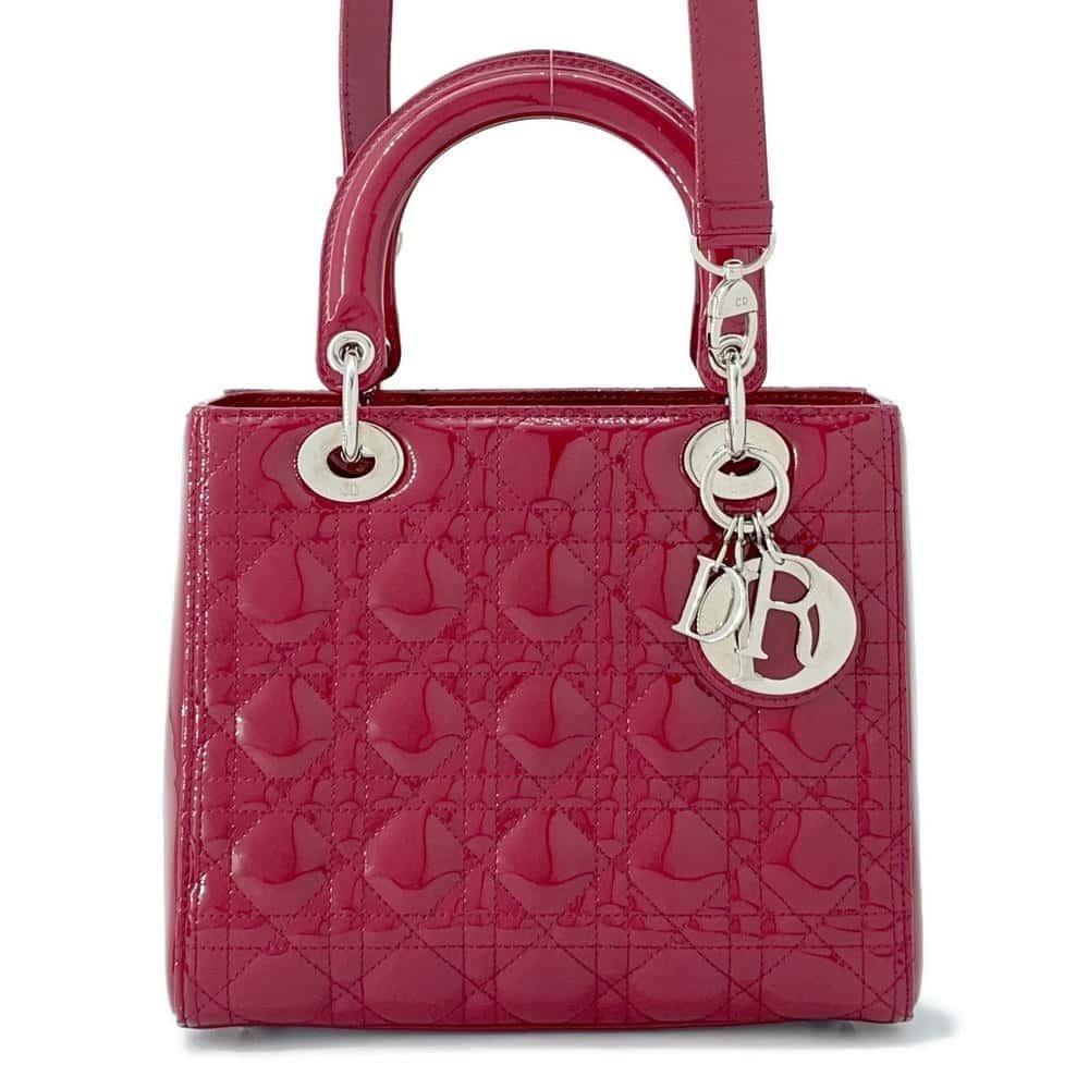 Dior handbag Lady Cannage Patent Vernis Christian bag